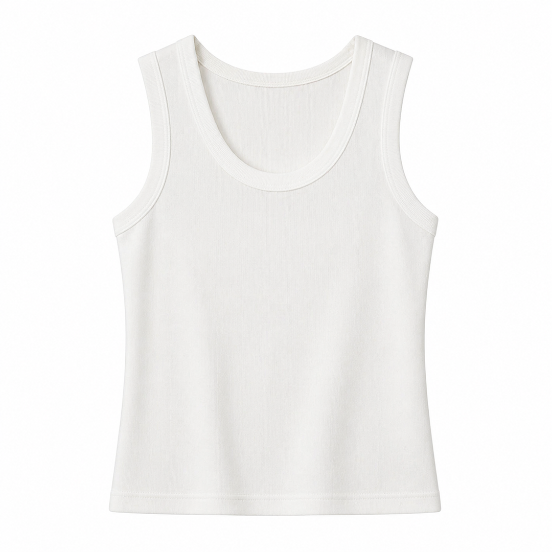 Stilren strikket dame singlet, slim fit med høy stretch for en komfortabel og moderne passform.