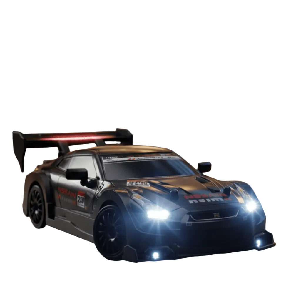 Unisex 4WD RC driftbil med glatte dekk, klar for presisjonsdrift.