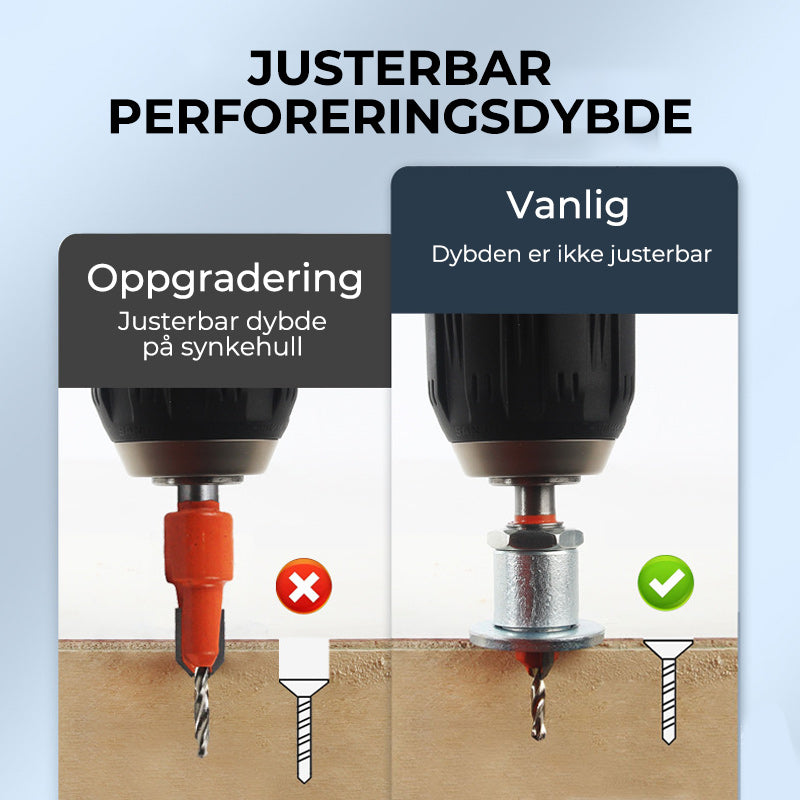 Utmerket forsenkende bor for møbelproduksjon og finere trearbeid.