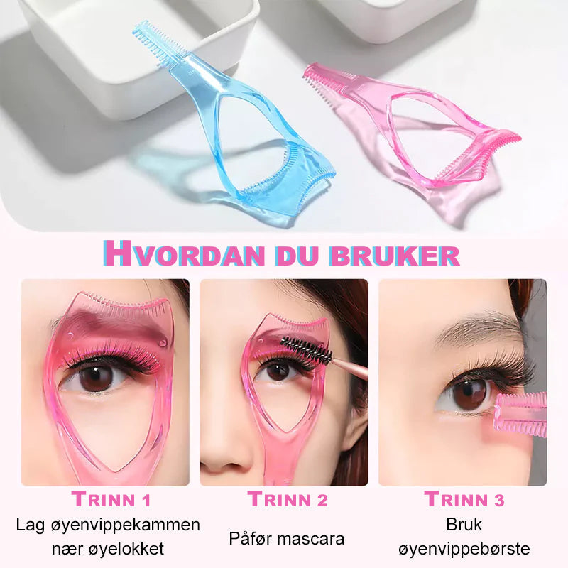 Fleksibelt mascara skjold som gjør øyensminken enklere og renere.