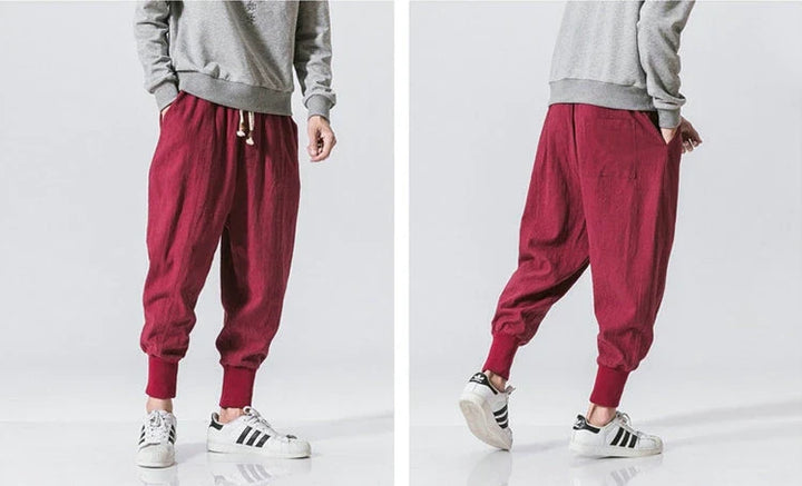 Herre joggebukser i harem-stil, komfortable og trendy streetwear-bukser med løs passform.
