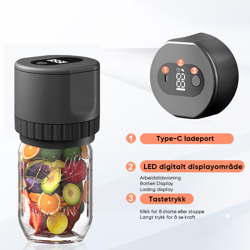 Mason Jar vakuumforsegler, elektrisk og bærbar. Perfekt for å bevare tørrmat, væsker og syltetøy ferskt.