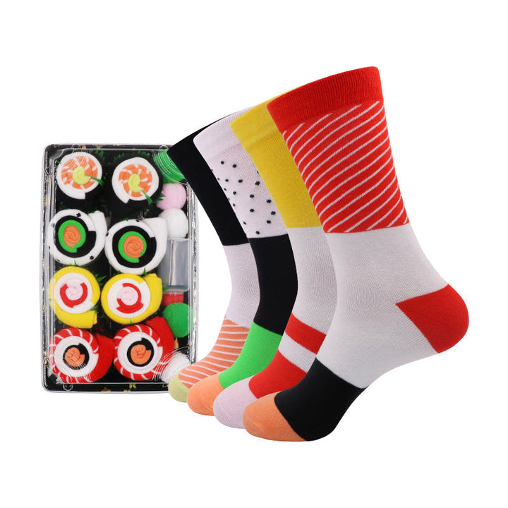 Trendy unisex sokker med intrikat sushi design. Perfekte som en morsom og original gave.