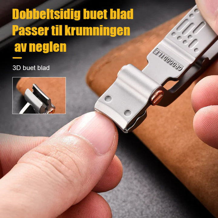 Ergonomisk negleklipper for tykke tånegler og fingernegler, rustfritt stål. Ideell for manikyr & pedikyr.