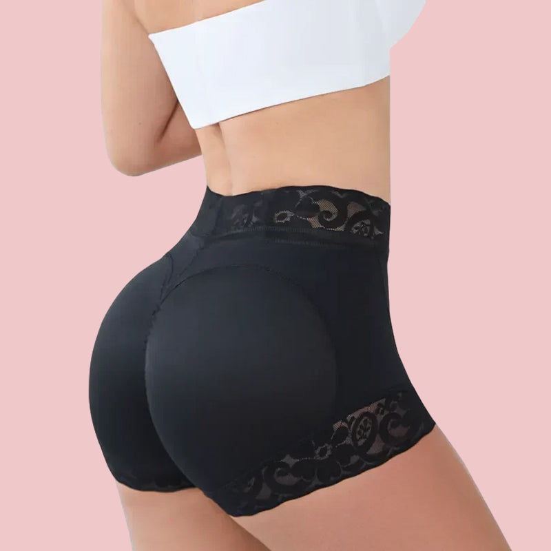 Støttende bodyshaper truse i blonde for kvinner, med magekontroll og løft for en jevn silhuett.