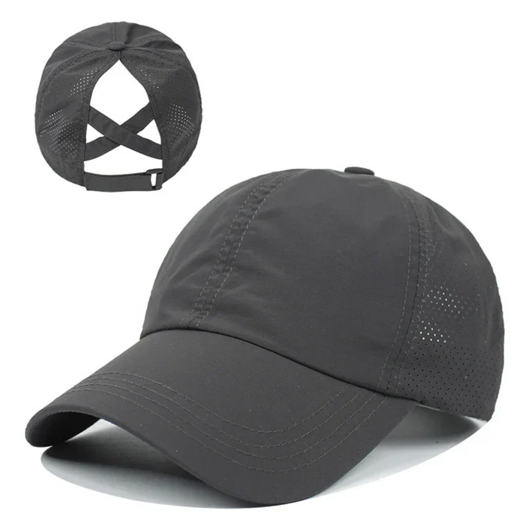 Detaljbilde av pustende mesh stoff på unisex sport baseball cap, WC2026. Komfortabel og lett.