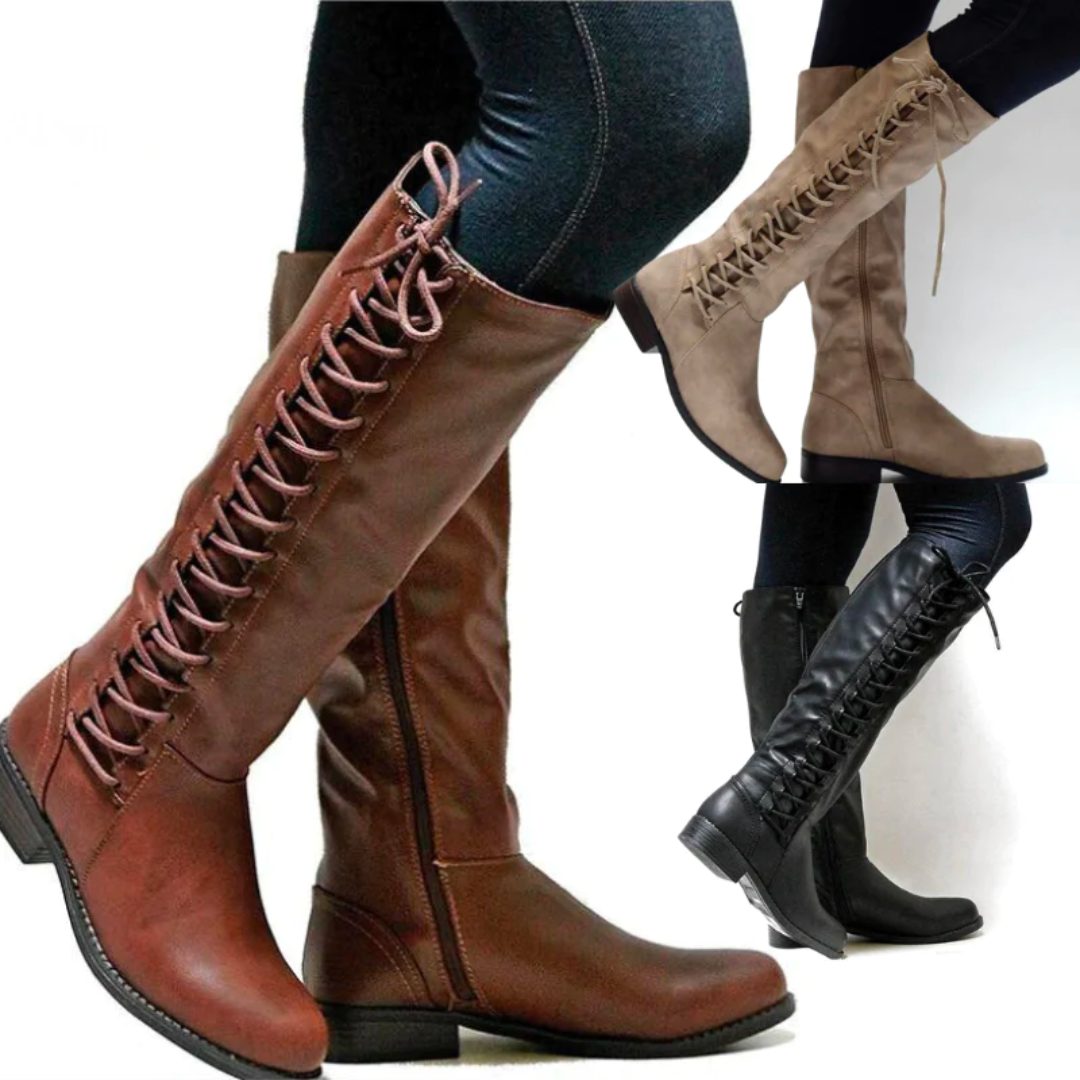 Moderne, høye dameboots som kombinerer stil og komfort. Perfekte for elegante hverdagsantrekk og allsidig bruk.