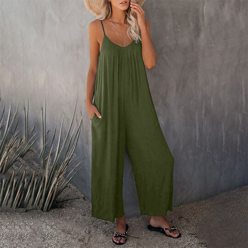 Løs cami jumpsuit for kvinner, perfekt for avslappet og komfortabel sommerstil.