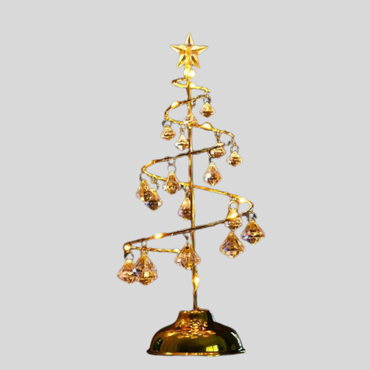 Dekorativ krystall LED bordlampe med unikt spiraldesign. Ideell innendørs aksentbelysning.