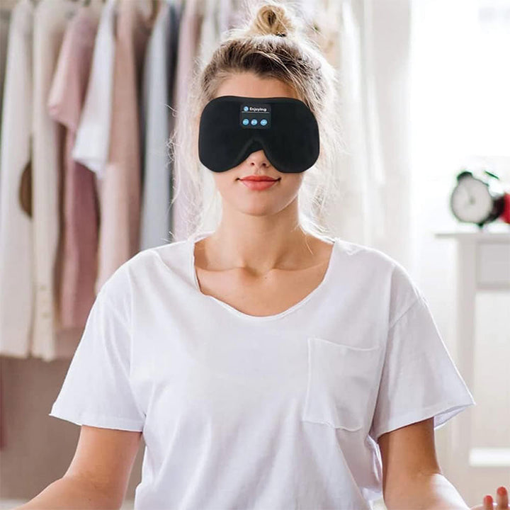 Premium velour sovemaske med integrerte Bluetooth-hodetelefoner for søvn.