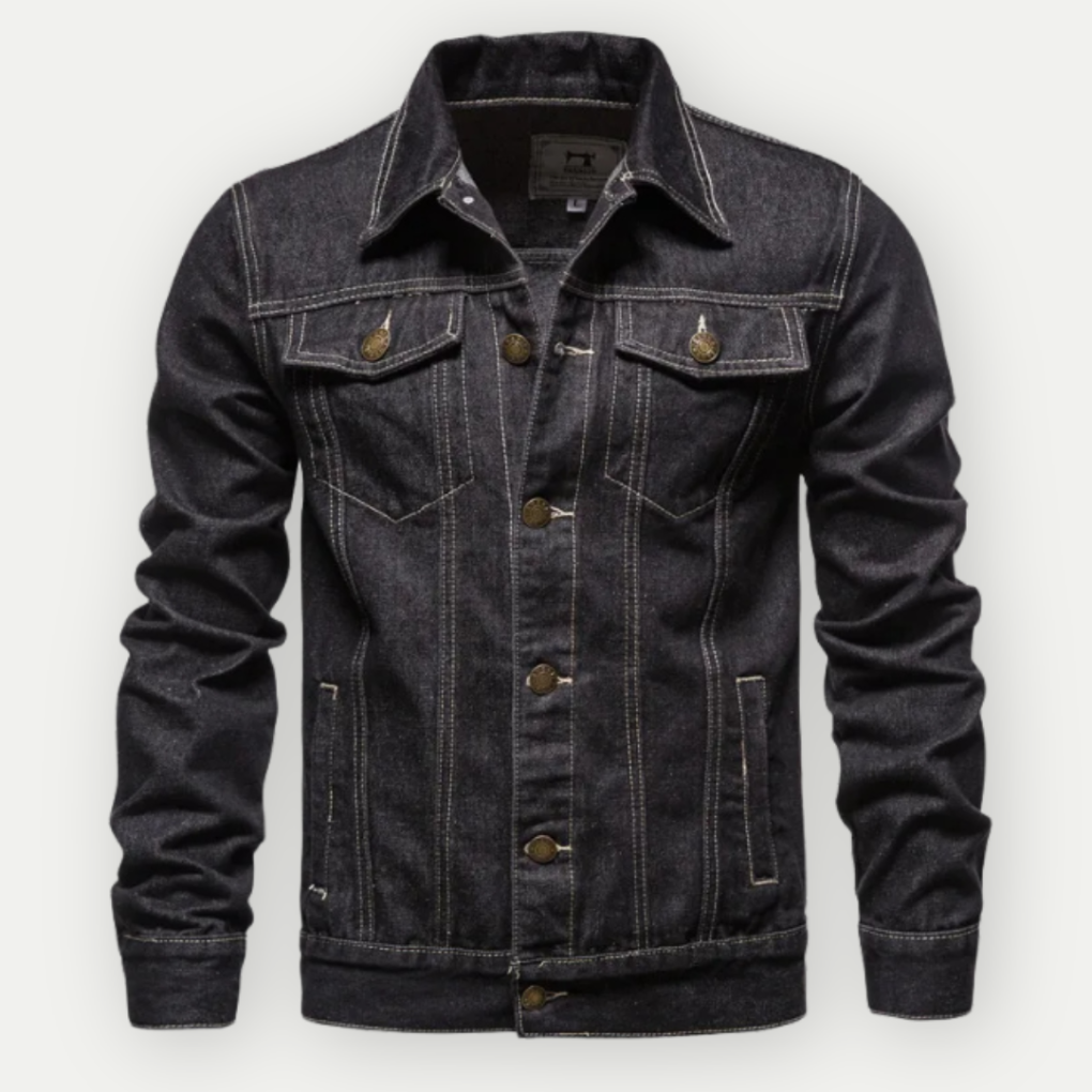 Klassisk herre truckerjakke i denimstil for hverdag og fritid. Perfekt overgangsjakke for vår og høst.