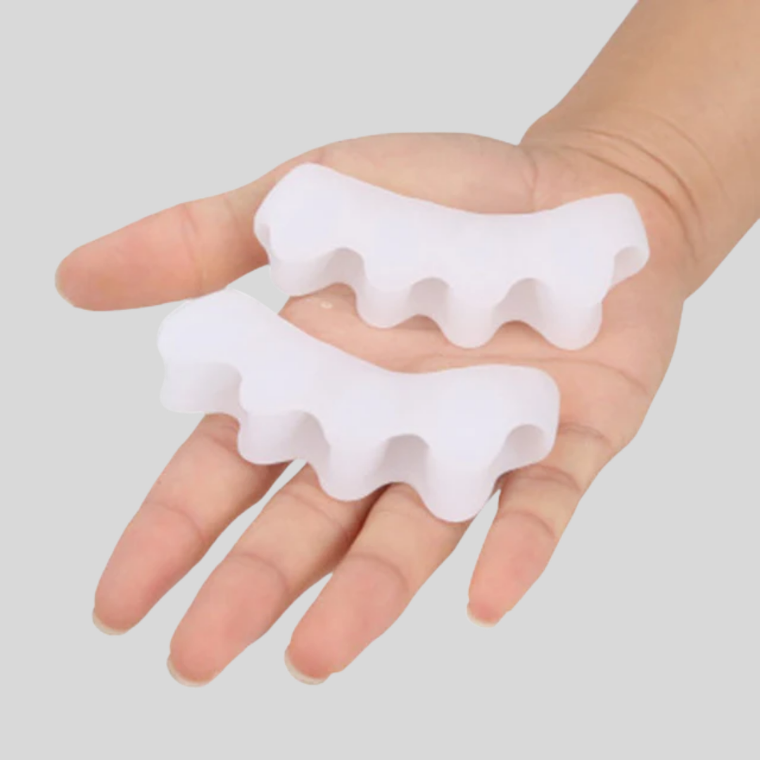 Ortopedisk tåjusteringsbøyle med justerbar støtte. Optimal for tåkorreksjon og daglig komfort, unisex design.