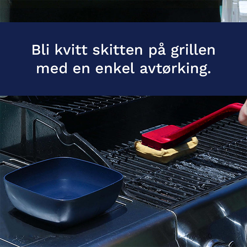 Dampbørste som fjerner fastbrent mat fra grillen, gjør rengjøringen enklere og mer effektiv.