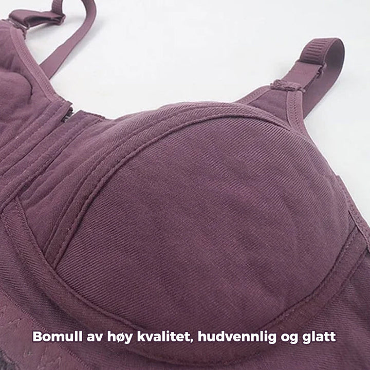 Optimal støtte uten bøyler: plus size BH med glidelås foran, trådløs og sømløs komfort.
