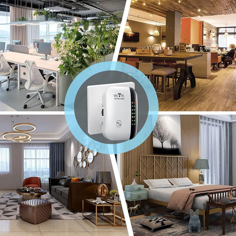 Hvit nettverksforlenger utvider WiFi-dekningen, eliminerer døde soner for bedre internett til smarthjem.