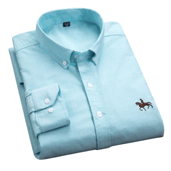 Mann i elegant herreskjorte for fritid, allsidig premium skjorte med langermet slim fit design.