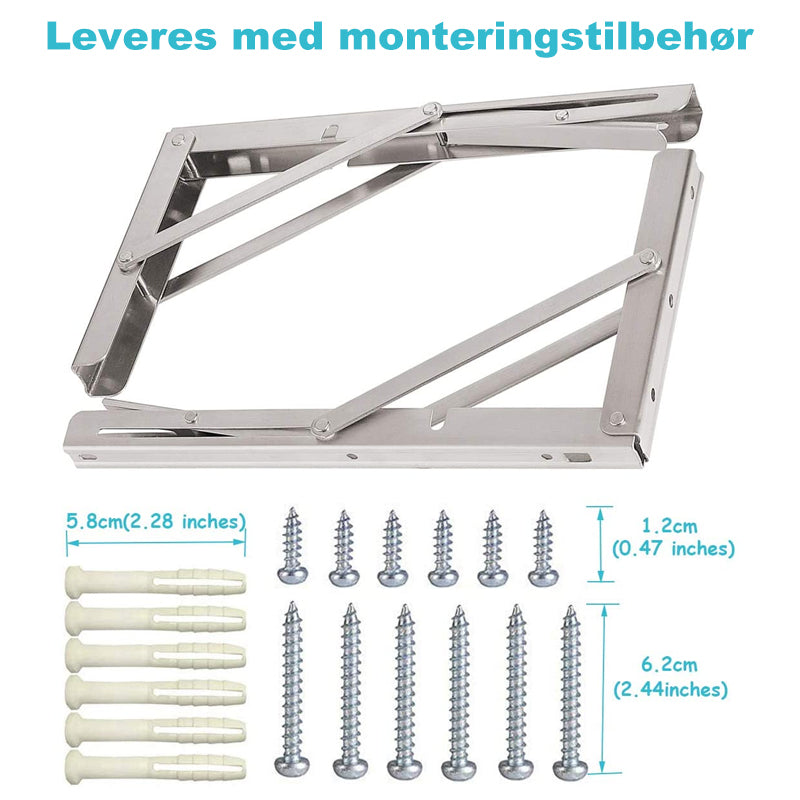 Spar plass med denne holdbare sammenleggbare hyllebraketten i stål.