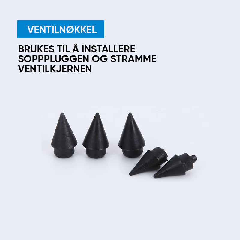 Rask soppplugg-installasjon med spesialisert dekkreparasjonspistol for varig reparasjon av bildekk.
