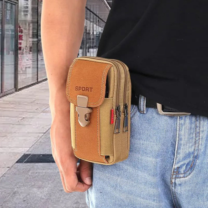 Midjeveske for menn, holdbar nylonveske til mobiltelefon, perfekt for trening og aktivitet.