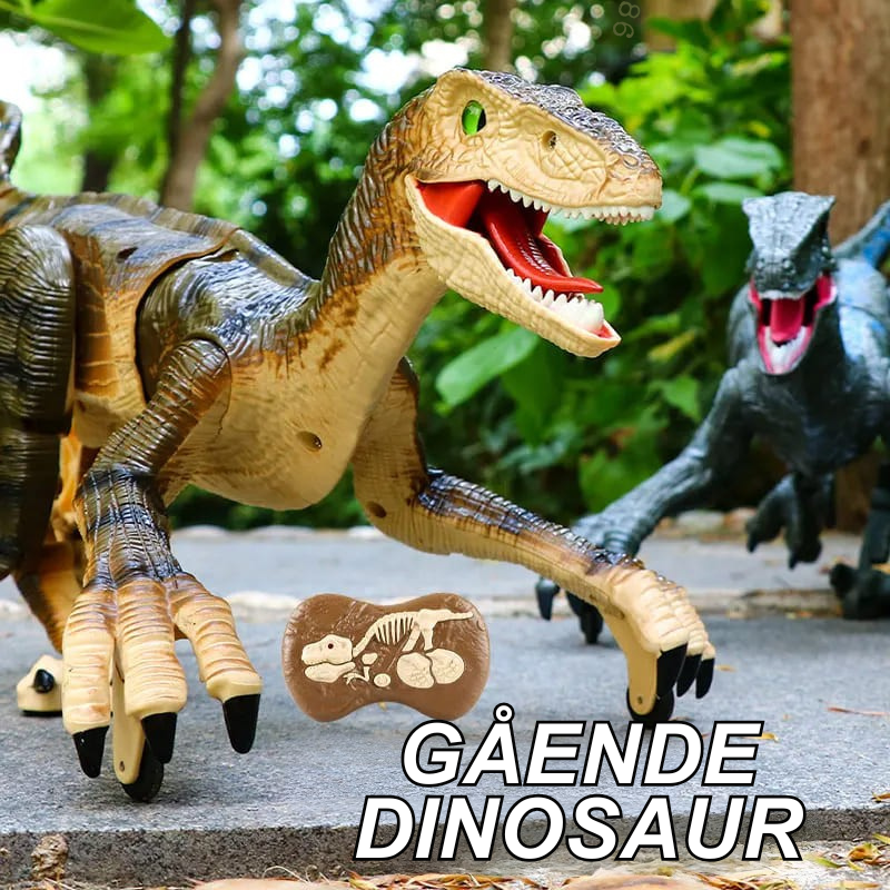 Fjernstyrt T-Rex dinosaur leketøy for barn med brøl og lysende LED-øyne, perfekt for interaktiv lek.