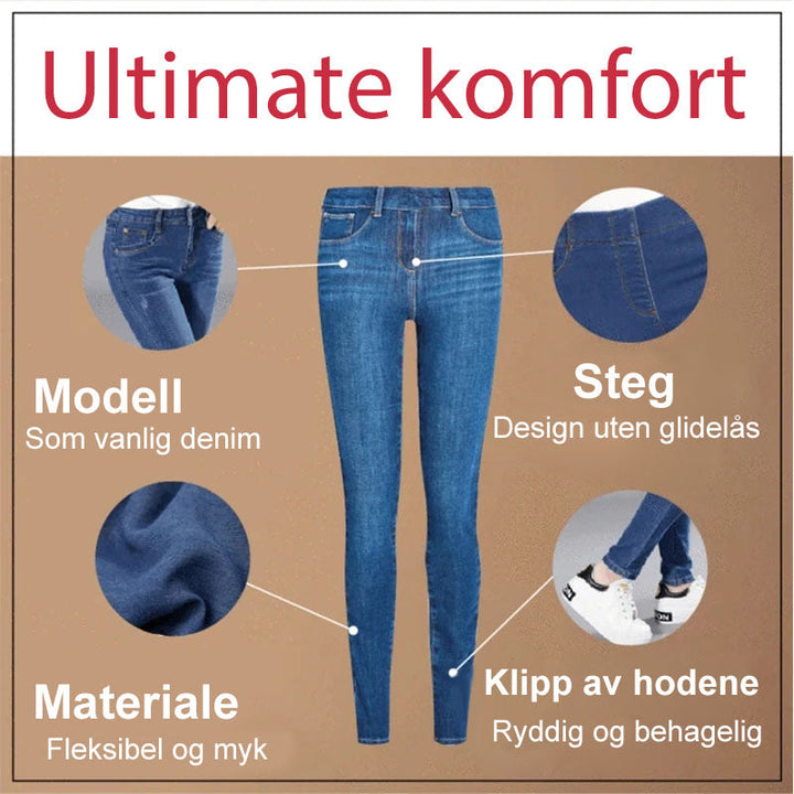 Moderne dame jeans leggings med suveren passform, perfekt som hverdagsbukse.