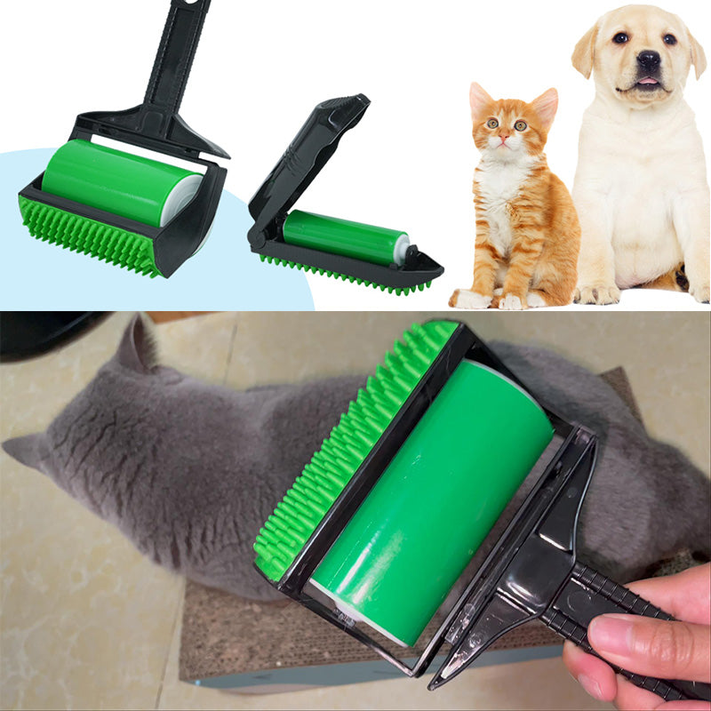 Håndholdt gjenbrukbar lofrulle som effektivt fjerner hår fra hund og katt på ulike overflater.