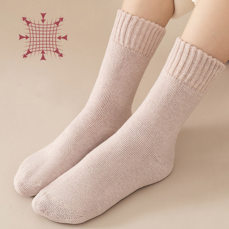 Nærbilde av myke, varme unisex termiske vintersokker, forhindrer kulde.