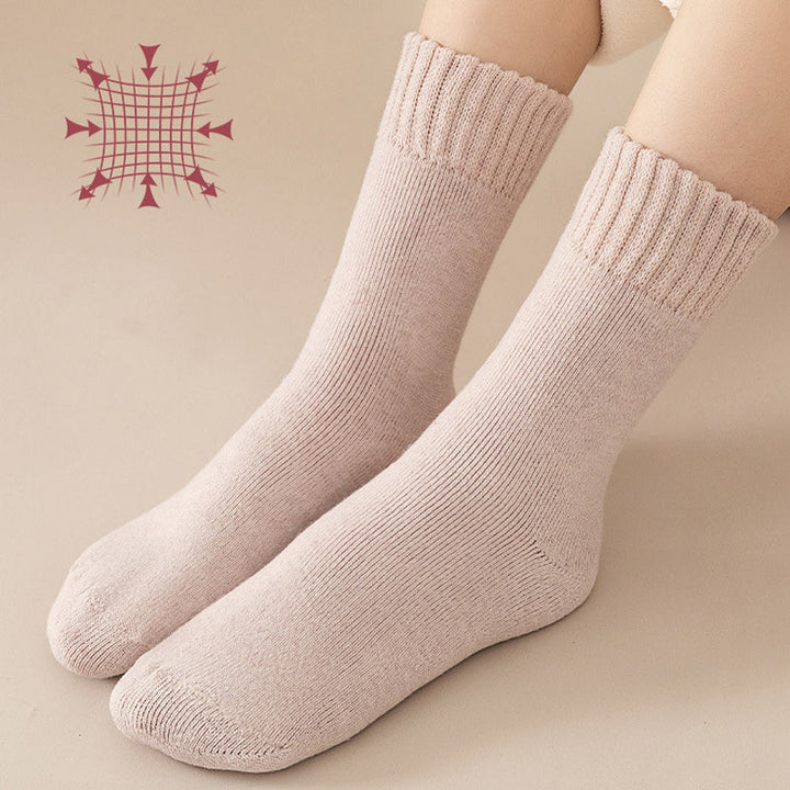 Nærbilde av myke, varme unisex termiske vintersokker, forhindrer kulde.