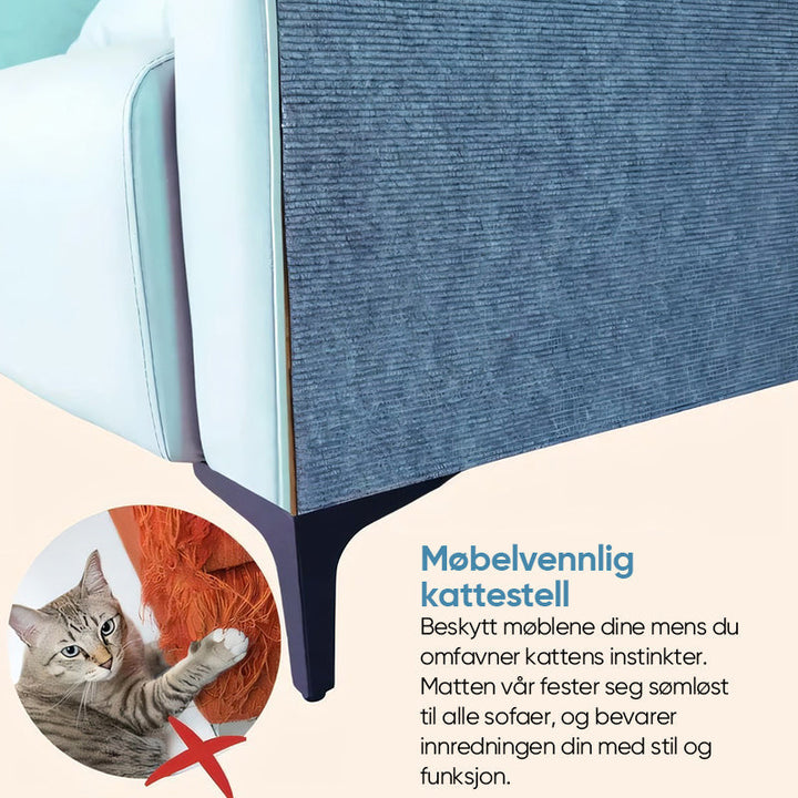 Katte klorematte til å kvesse klør, skåner møbler og gir katten en leke.