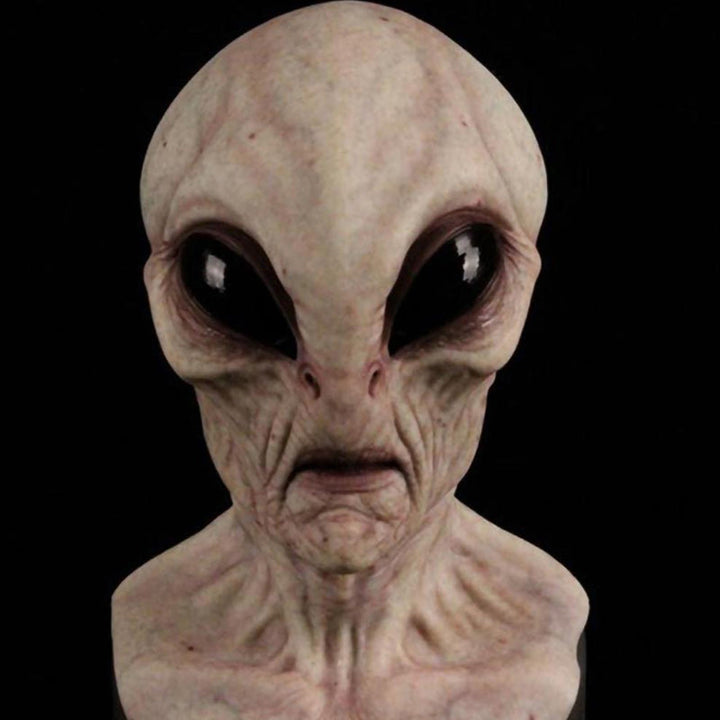Realistisk alien maske i grønt, ideell for Halloween, skrekkfilmer og sci-fi rollespill.