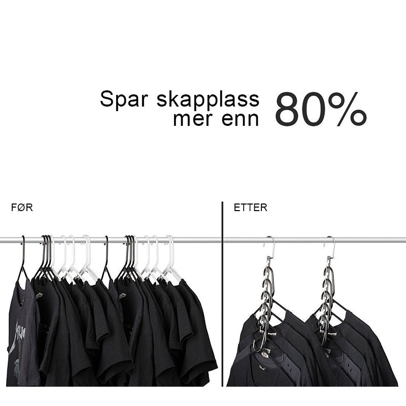 Detaljbilde av elegant kleshenger i rustfritt stål, ideell for effektiv garderobeoppbevaring.
