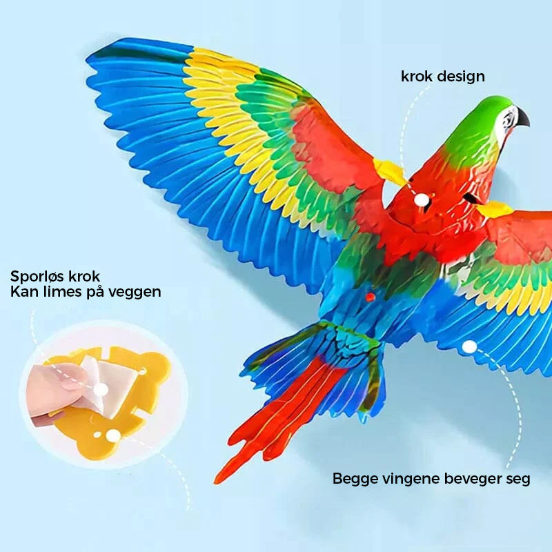 Moro for katten med interaktivt flyvende fugleleketøy, perfekt for aktiv lek og stimulering av jaktinstinkt.