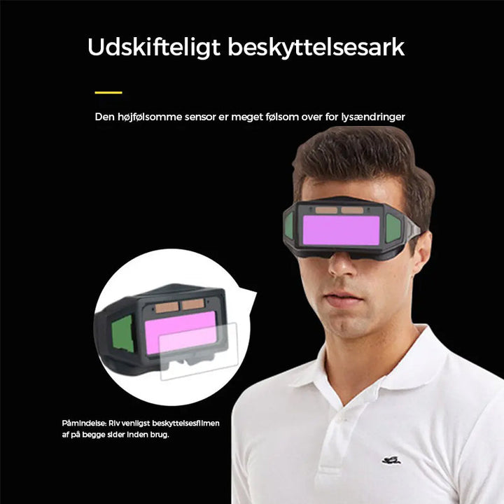 Ergonomiske sveisebriller for sveisetilbehør, enkel automatisk dimming gir sikker øyebeskyttelse.