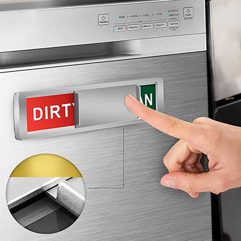 Enkel oppvaskmaskinmagnet som viser "Ren" eller "Skitten" for bedre kjøkkenorganisering.