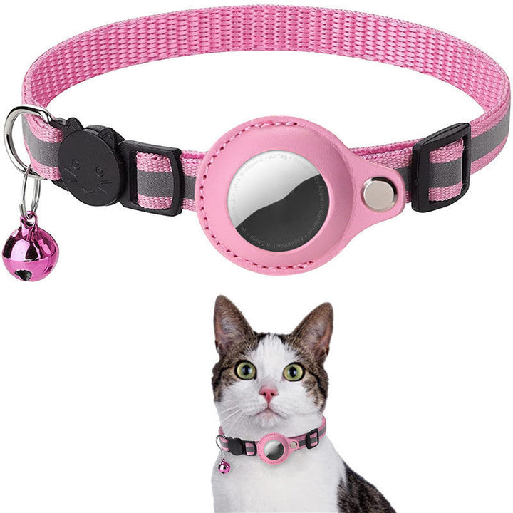 AirTag-halsbånd for katt, fremhever slitesterkt materiale og komfort for langvarig bruk.