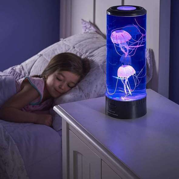 Manetlampe med LED-lys og fargeskiftende effekt, perfekt som sensorisk nattlampe eller beroligende stemningslys.