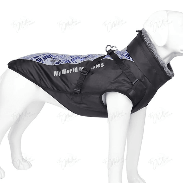 Premium vinterjakke til stor hund med høy synlighet. Isolerende og varm for lange turer.
