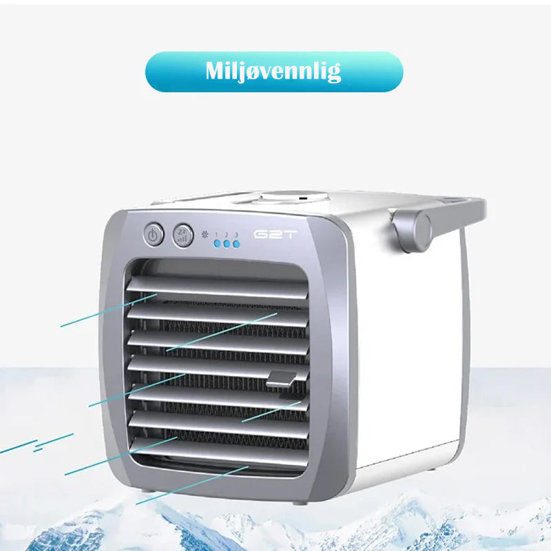 Ideell bærbar mini vifte for kontoret. Gir personlig kjøling og komfort, USB-drevet.