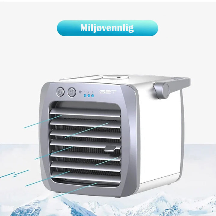 Ideell bærbar mini vifte for kontoret. Gir personlig kjøling og komfort, USB-drevet.