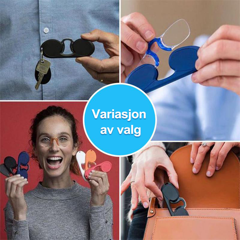 Innovative armløse lesebriller, multifokale for klar sikt. Gir komfortabel og stabil synshjelp for lesing.