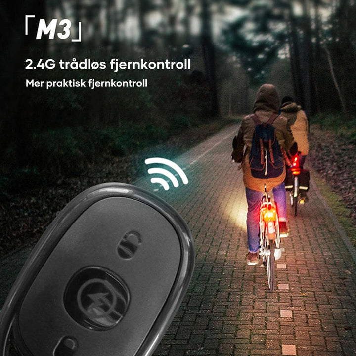 Multifarge trådløst LED sikkerhetslys for droner. Vanntett og robust design for utendørs bruk.