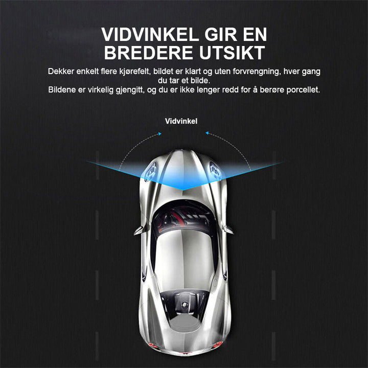 Komplett sikkerhetskamera for bil: Tre linser, Wi-Fi og parkeringsmodus for total trygghet.