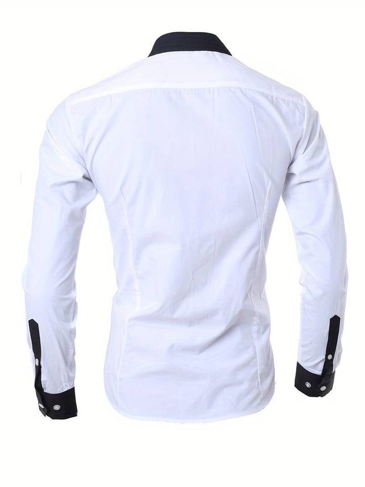 Allround herre button-up skjorte med kontrastdesign. Perfekt for både casual og stilfulle anledninger.