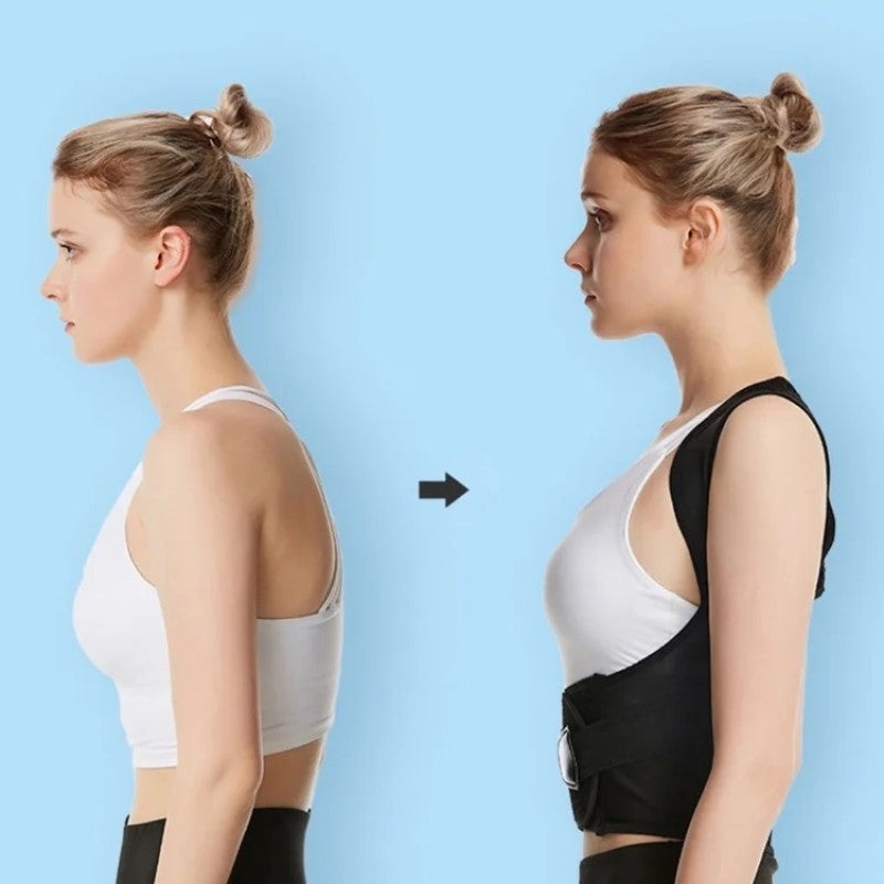 Justerbar ryggstøtte for smertelindring og bedre rygghelse. Unisex holdningskorrigerer for ergonomisk komfort.