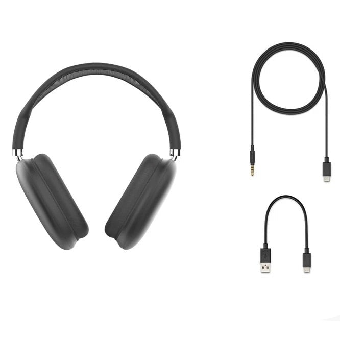 Blå over-ear Bluetooth hodetelefoner. Trådløse med klar lyd, mikrofon og lang batterilevetid for musikk.