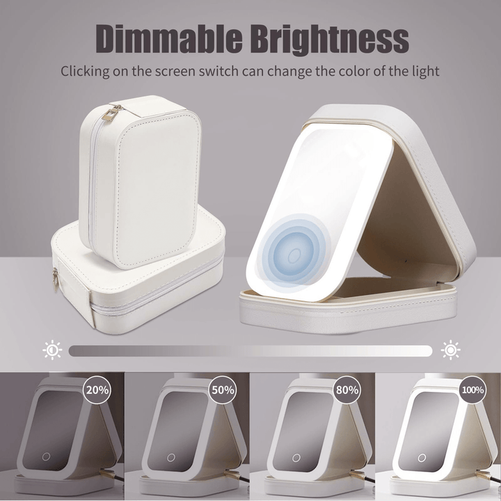 Reisevennlig LED sminkebag med speil og smart oppbevaring. Perfekt makeupbag for kvinner på farten.