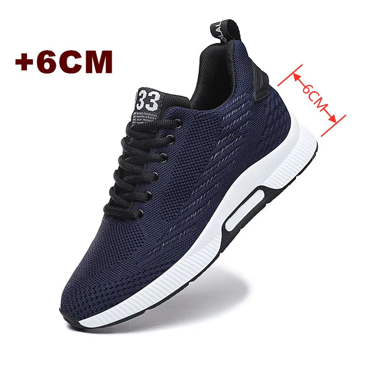 Høye menns sneakers, casual fritidssko med 6 cm høydeøkning, gir økt selvtillit.