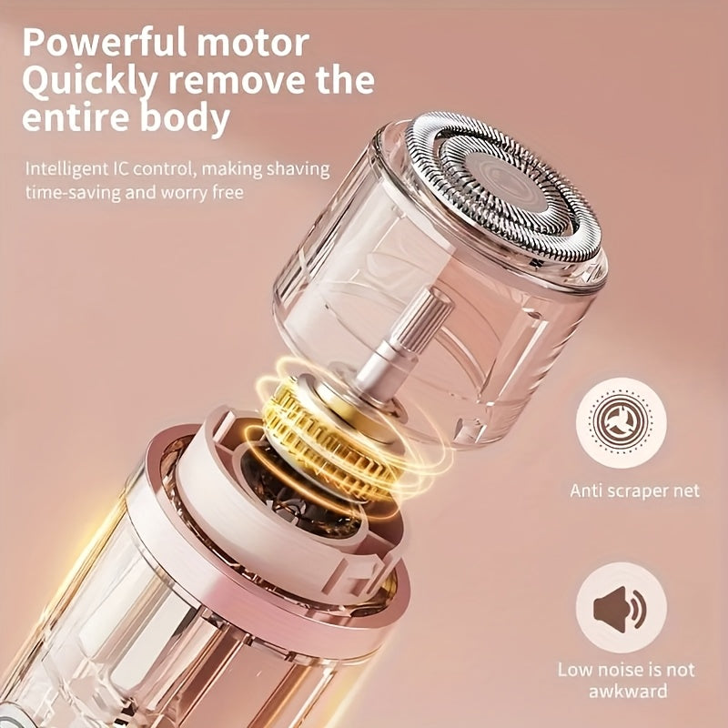 Elegant PureSilk trådløs kvinnetrimmer i beige og rosa, kompakt for personlig pleie og skjønnhet.