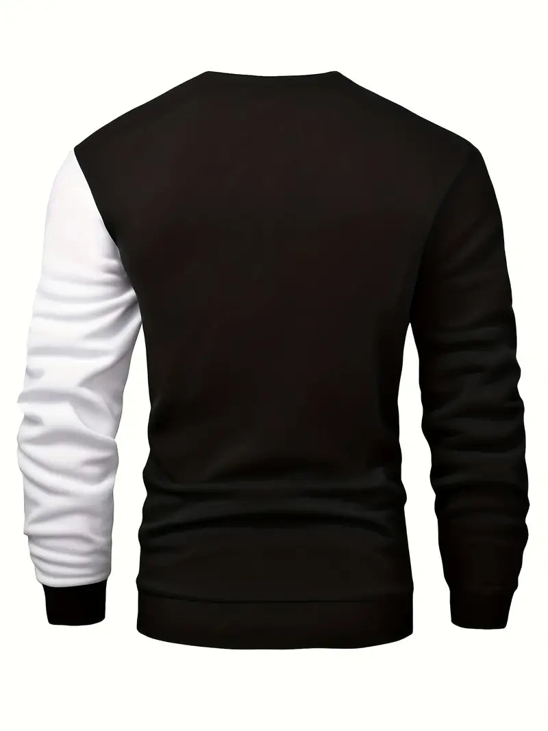 Moderne fargeblokk herregenser med rund hals. Allsidig langermet stil for en komfortabel og casual look.