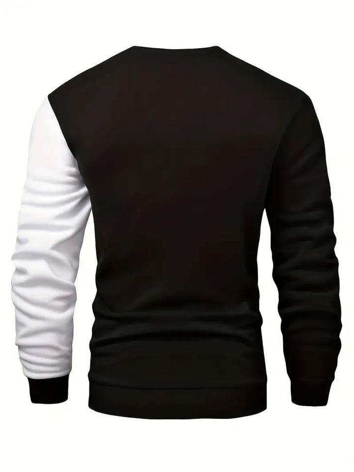 Moderne fargeblokk herregenser med rund hals. Allsidig langermet stil for en komfortabel og casual look.